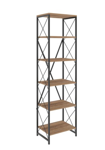 FUNZI LIVING Suadiye Bücherregal - Atlantic Pine Melamin und schwarzes Metall