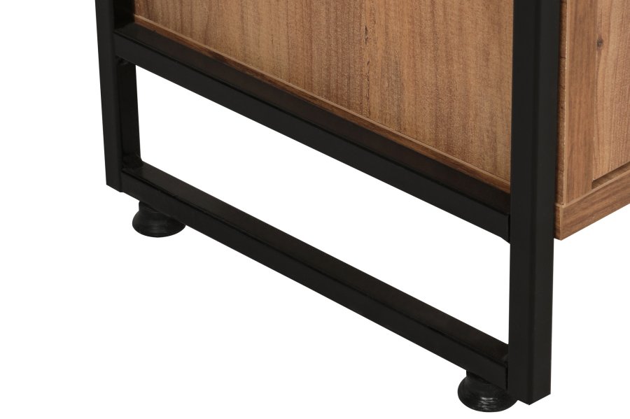 FUNZI LIVING Tervel Bücherregal, m. 2 Türen und 4 Regale - kieferfarbenes Melamin