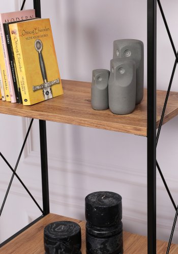 FUNZI LIVING Tervel Bücherregal, m. 2 Türen und 4 Regale - kieferfarbenes Melamin