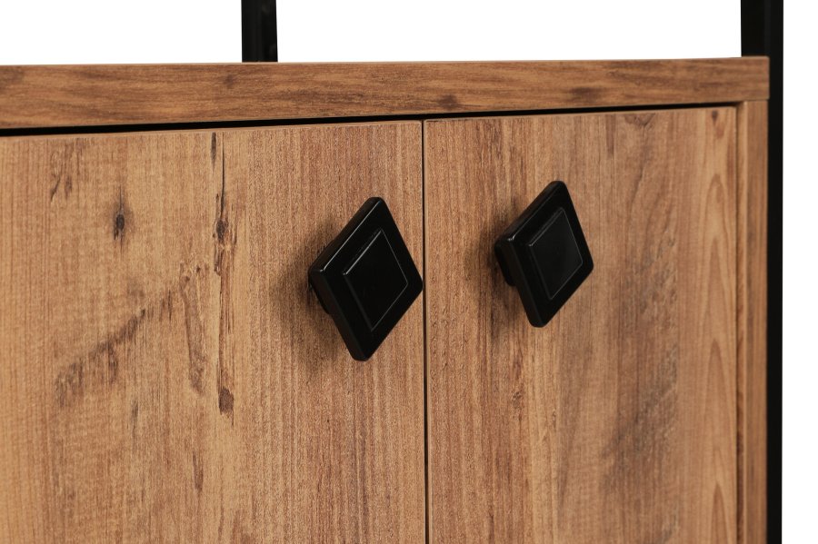 FUNZI LIVING Tervel Bücherregal, m. 2 Türen und 4 Regale - kieferfarbenes Melamin