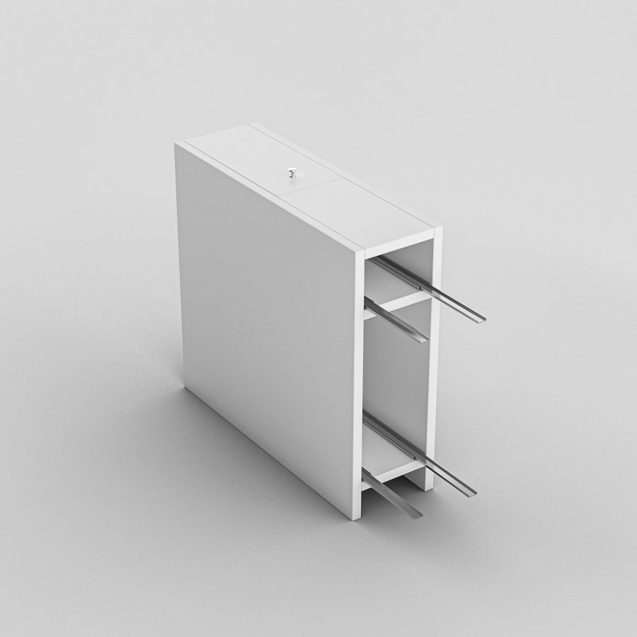 FUNZI LIVING Calencia Badezimmerschrank, m. 2 Schubladen - weißes Melamin