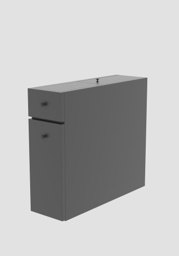 FUNZI LIVING Calencia Badezimmerschrank, m. 2 Schubladen - anthrazitgraues Melamin