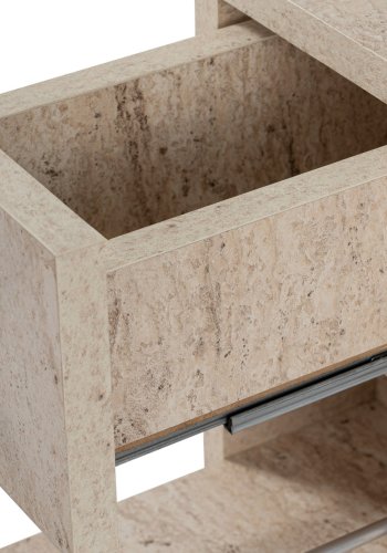 FUNZI LIVING Calencia baderomsskap, med 1 dr og 2 skuffer - travertin melamin