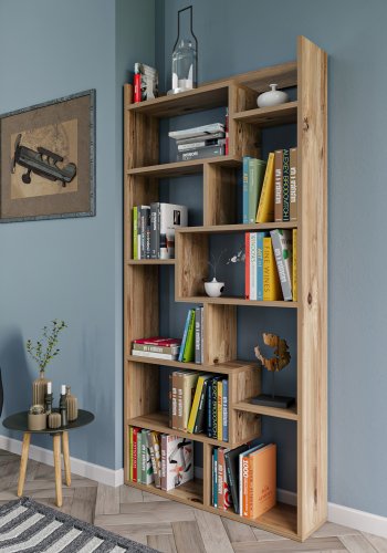 FUNZI LIVING Kuttap Bücherregal - kieferfarbenes Melamin