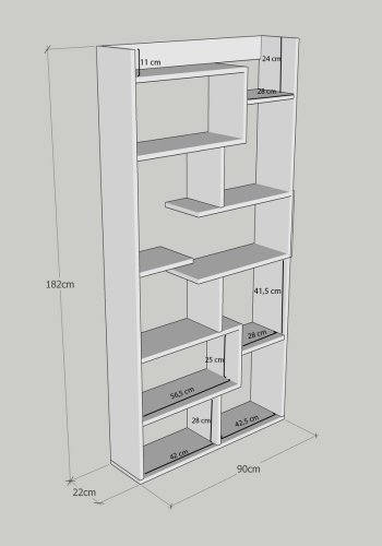 FUNZI LIVING Kuttap Bücherregal - kieferfarbenes Melamin