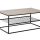 NORDVÄRK Asude salongbord, med 1 hylle - travertin melamin og svart metall (95x55)