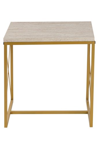 NORDVÄRK Defne - guld, travertin sofabordsst