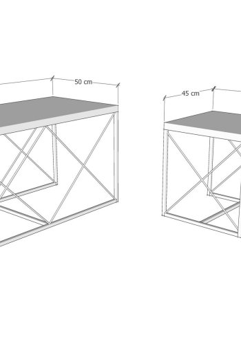 NORDVÄRK Defne - guld, travertin sofabordsst