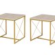NORDVÄRK Defne - guld, travertin sofabordsst