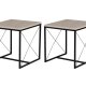 NORDVRK Defne salongbord - travertin melamin og svart metall (sett med 3)