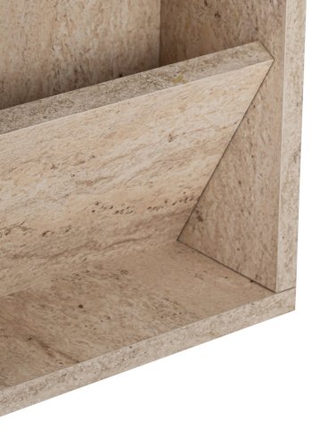 NORDVÄRK Filinta sidebord, med hyller og hjul, rektangulrt - hvit travertin melamin (30x40)