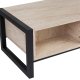 NORDVRK Haldizen salongbord, med 1 hylle og 1 skuff - travertin melamin og svart metall (105x55)
