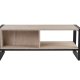 NORDVRK Haldizen salongbord, med 1 hylle og 1 skuff - travertin melamin og svart metall (105x55)