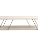 NORDVRK Labranda salongbord, med bunnhylle - travertin melamin og svart metall (120x50)