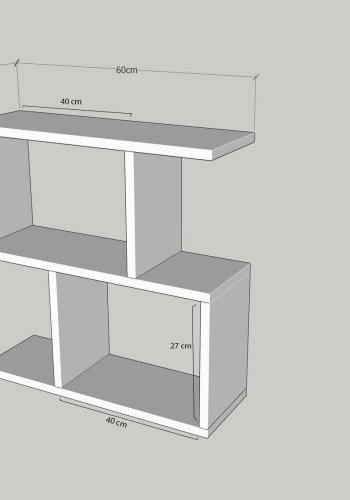 NORDVRK Life sidebord, med 2 hyller, rektangulrt - travertin melamin (60x20)