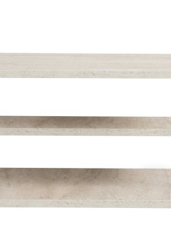 NORDVÄRK Lifon sidebord, med 2 hyller, rektangulrt - travertin melamin og svart metall (50x40)