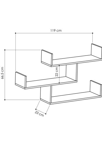 FUNZI LIVING Tibet  vegghylle  hvit melamin
