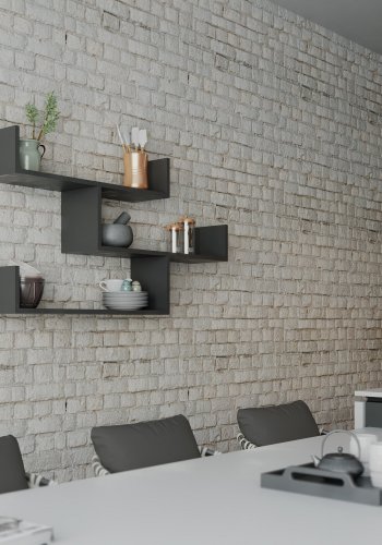 FUNZI LIVING Tibet vegghylle - antrasittgr melamin