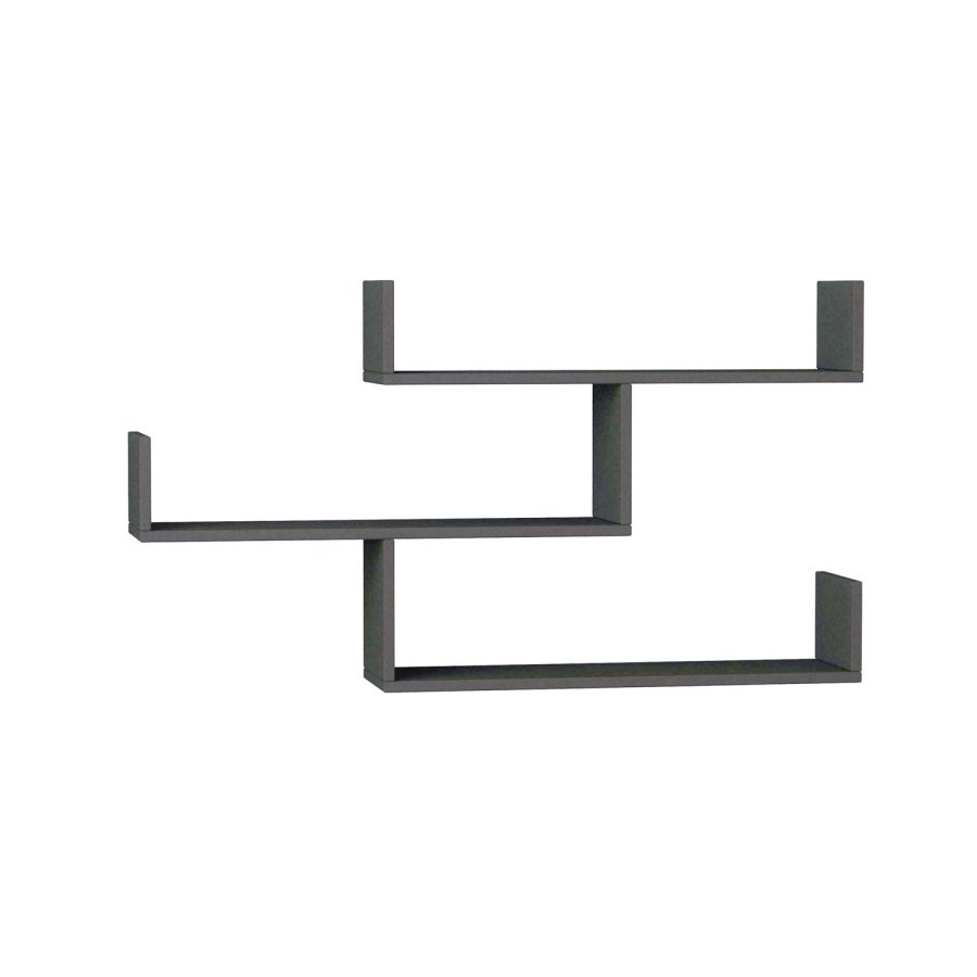 FUNZI LIVING Tibet vegghylle - antrasittgr melamin