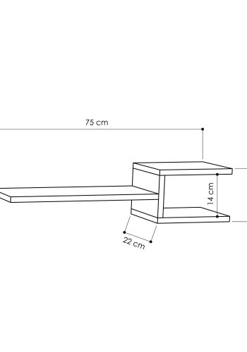 NORDVRK Gaffelvegghylle - hvit melamin (sett med 2)