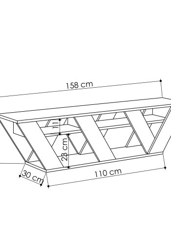 NORDVRK Ralla TV-bord, m. 1 hylle - antrasittgr melamin (158x30)