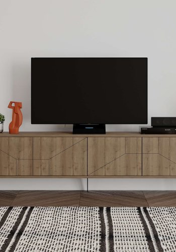 NORDVRK Dune TV-stativ, m. 4 drer - brun Hitit melamin (180x29,6)