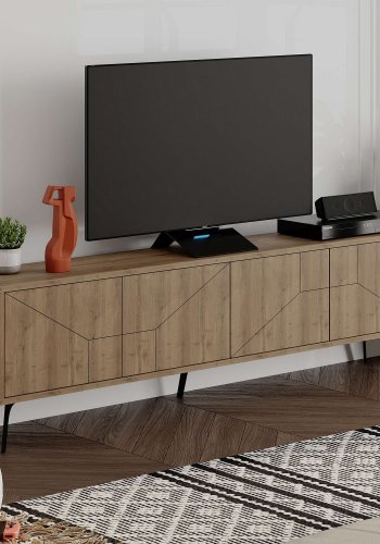 NORDVRK Dune TV-stativ, m. 4 drer - brun Hitit melamin (180x29,6)