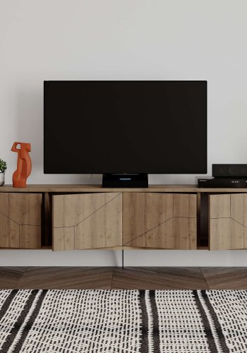 NORDVRK Dune TV-stativ, m. 4 drer - brun Hitit melamin (180x29,6)