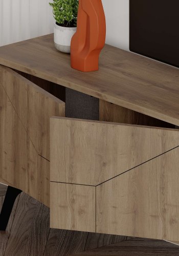 NORDVRK Dune TV-stativ, m. 4 drer - brun Hitit melamin (180x29,6)