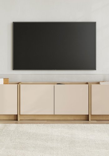 FUNZI LIVING Lowen � Mink, TV-bord i safirglass