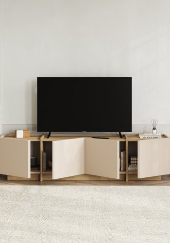 FUNZI LIVING Lowen � Mink, TV-bord i safirglass