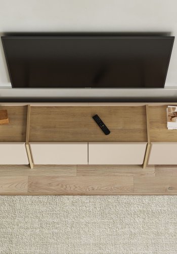 FUNZI LIVING Lowen � Mink, TV-bord i safirglass