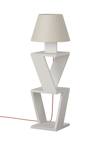 NORDVÄRK Kozena Stehleuchte, m. 2 Regale - weiß und weißes Melamin