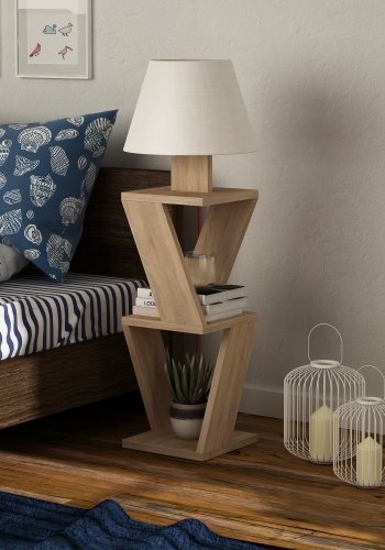 NORDVRK Kozena gulvlampe, eik hvit