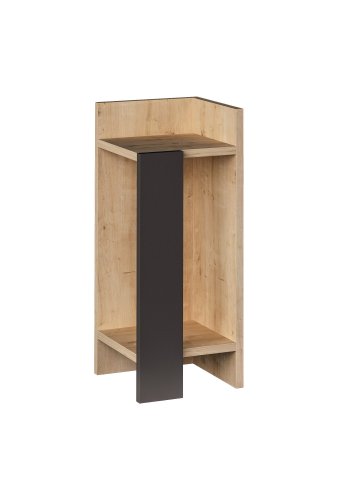 FUNZI LIVING Elos nattbord, til hyre, m. 2 hyller - eik og antrasittgr melamin (15x27)