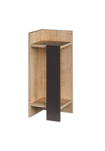 FUNZI LIVING Elos nattbord, venstre, m. 2 hyller - eik og antrasittgr melamin (15x27)