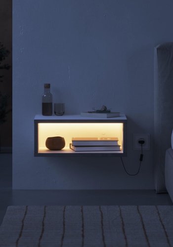 NORDV�RK Piece - Hvit, Retro Gr� Nattbord