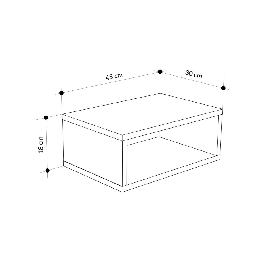 NORDV�RK Piece - Hvit, Retro Gr� Nattbord