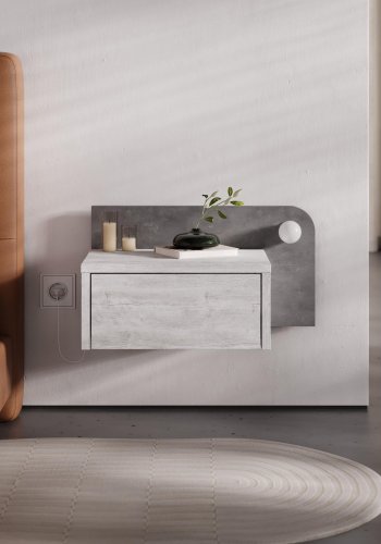 NORDV�RK Dotta - Gammelt hvitt, retrogr� nattbord