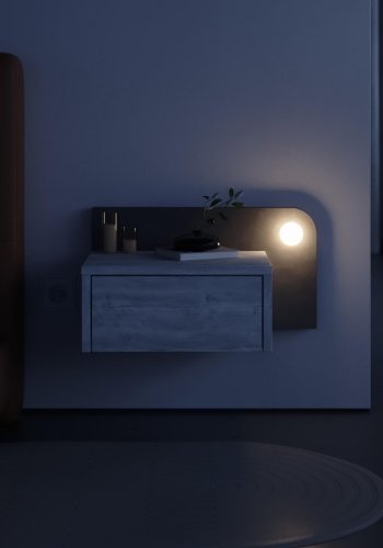 NORDV�RK Dotta - Gammelt hvitt, retrogr� nattbord