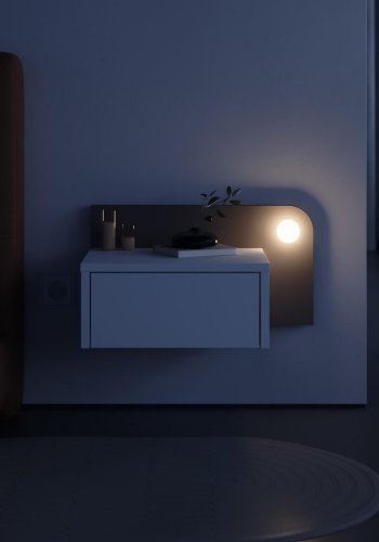 NORDV�RK Dotta - Hvit, Lys Mokka Nattbord