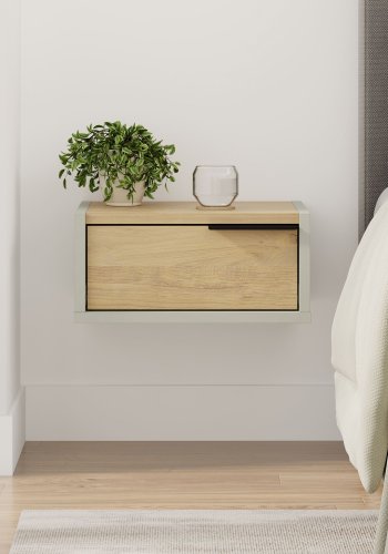 NORDV�RK Eco - Askgr�nn, Nattbord i safir eik