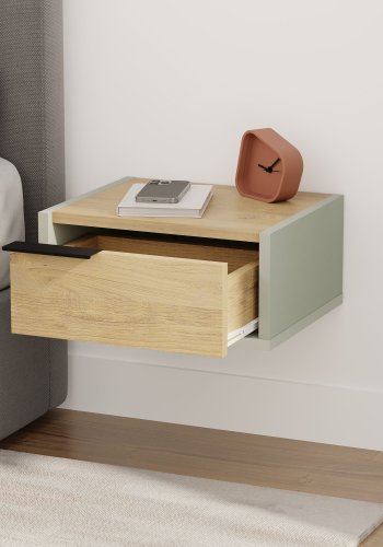 NORDV�RK Eco - Askgr�nn, Nattbord i safir eik