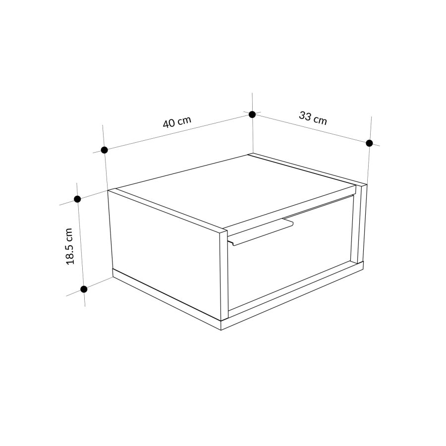 NORDV�RK Eco - Nattbord i svart tre i gammeldags stil