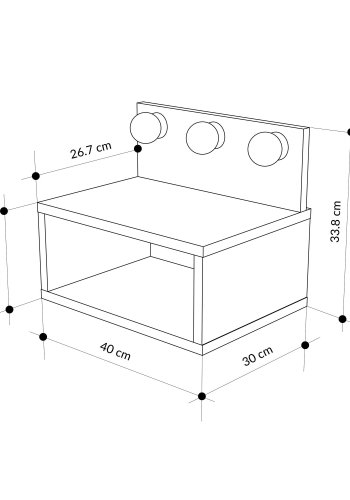 NORDV�RK Treo - Nattbord i safirglass