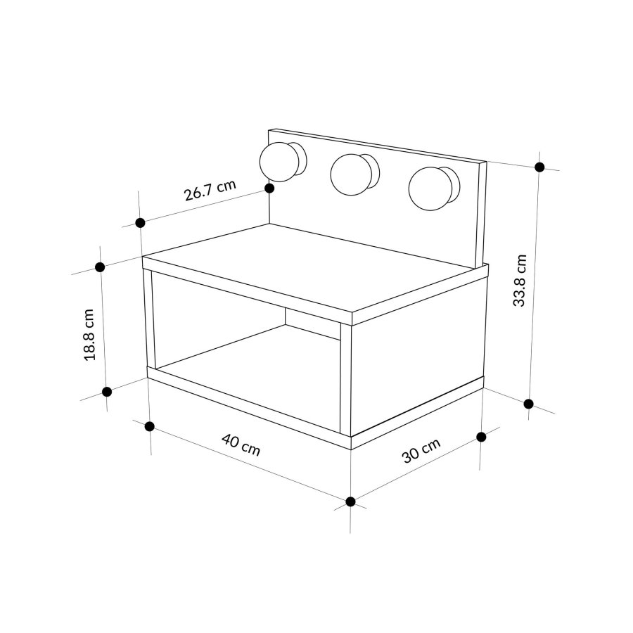 NORDV�RK Treo - Nattbord i safirglass
