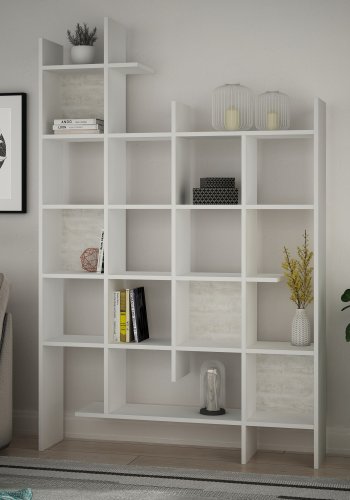 FUNZI LIVING Manco Bücherregal - weißes Melamin