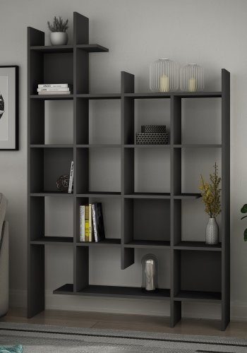 FUNZI LIVING Manco Bücherregal - anthrazitgraues Melamin