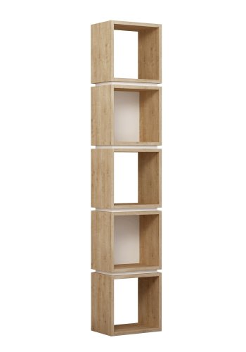 FUNZI LIVING Multi-Bücherregal mit 5 Fächern - Melamin in Weiß und Eichenfarbe