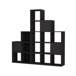 FUNZI LIVING Paleo bogreol, m. 3 lger - sort melamin